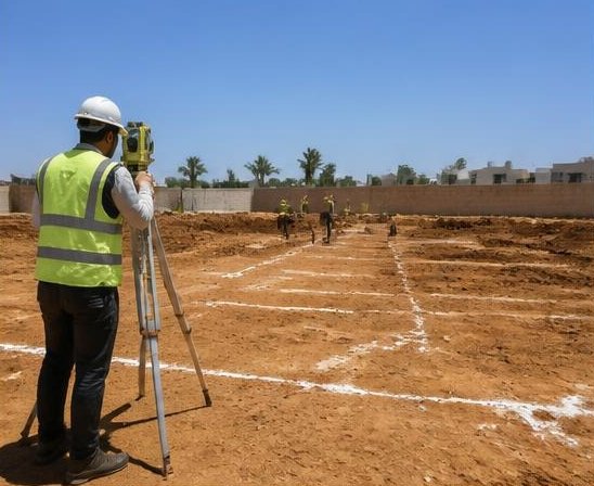 Implantation topographique sur chantier